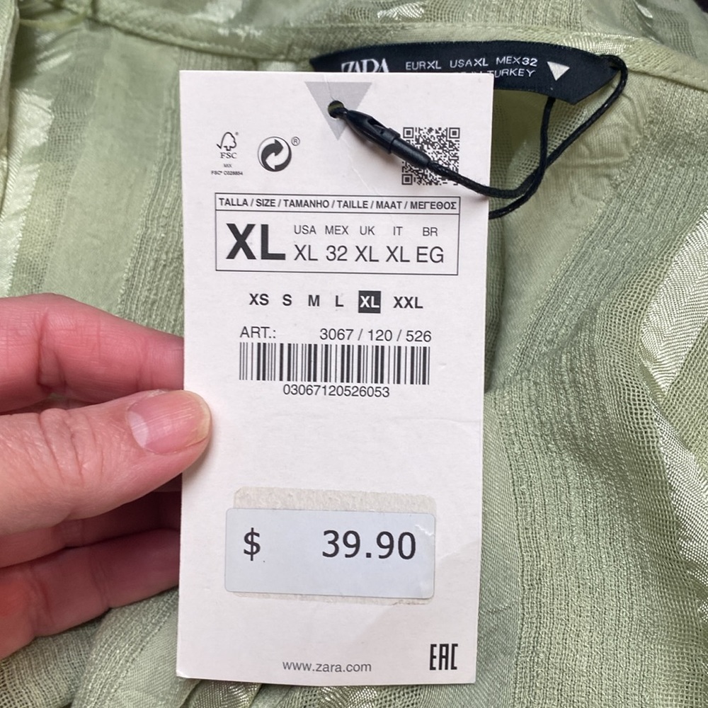 Zara green top size xl - Picture 5 of 5